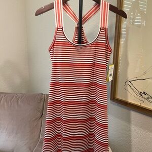 EleVen by Venus Williams Striped Mini Dress - Red and White